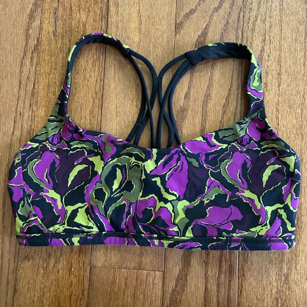 Lululemon Athletica Purple, Black and Green Sports Bra size 6